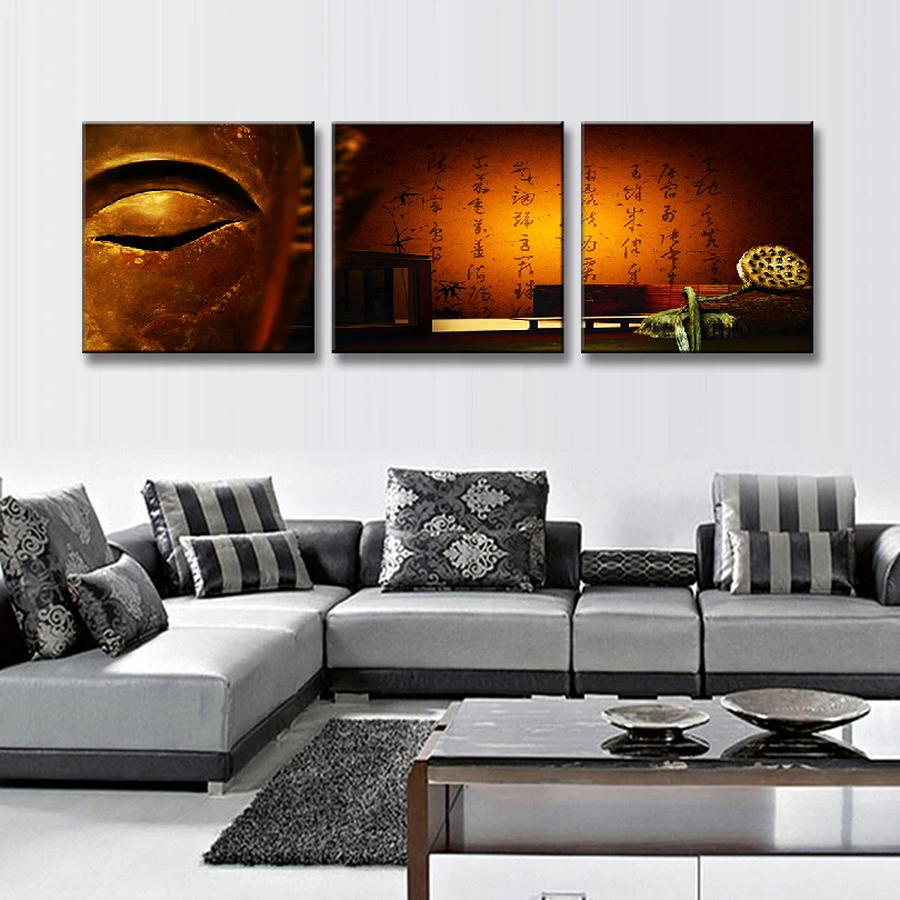 3 шт./компл. абстрактные Водяные лилии и Сутра коричневый настенное искусство