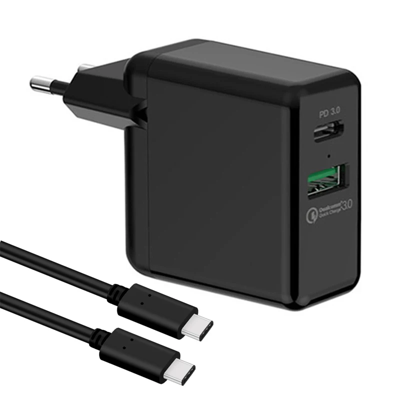 Usb type C PD зарядка 36 Вт с двумя портами, портативная зарядка QC 3,0, настенное зарядное устройство 18 Вт для iPhone X/XR/XS Max, iPad Pro, huawei