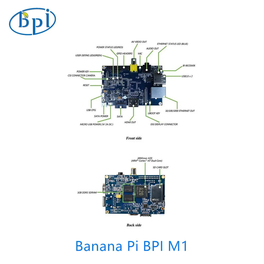 Banana Pi A20 M1 двухъядерный 1 Гб ОЗУ с открытым исходным кодом макетная плата BPI M1