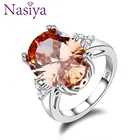 Амулеты 12x16 мм шампанское Сияющие драгоценные камни кольца 925 серебряные ювелирные изделия кольцо с натуральными камнями лучший подарок для женщин и мужчин оптовая продажа