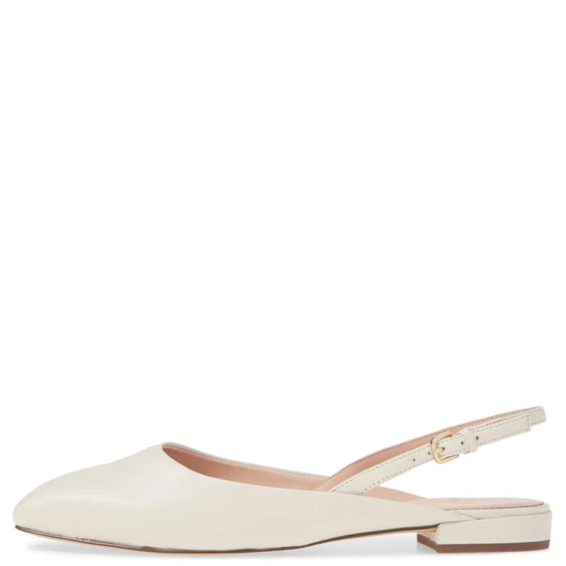 Женские летние модельные туфли на плоской подошве с квадратным носком и ремешком