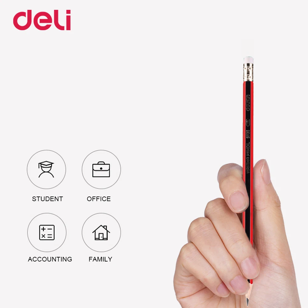 Deli HB Advanced пишущий карандаш шестигранный черно красный стержень для рисования с
