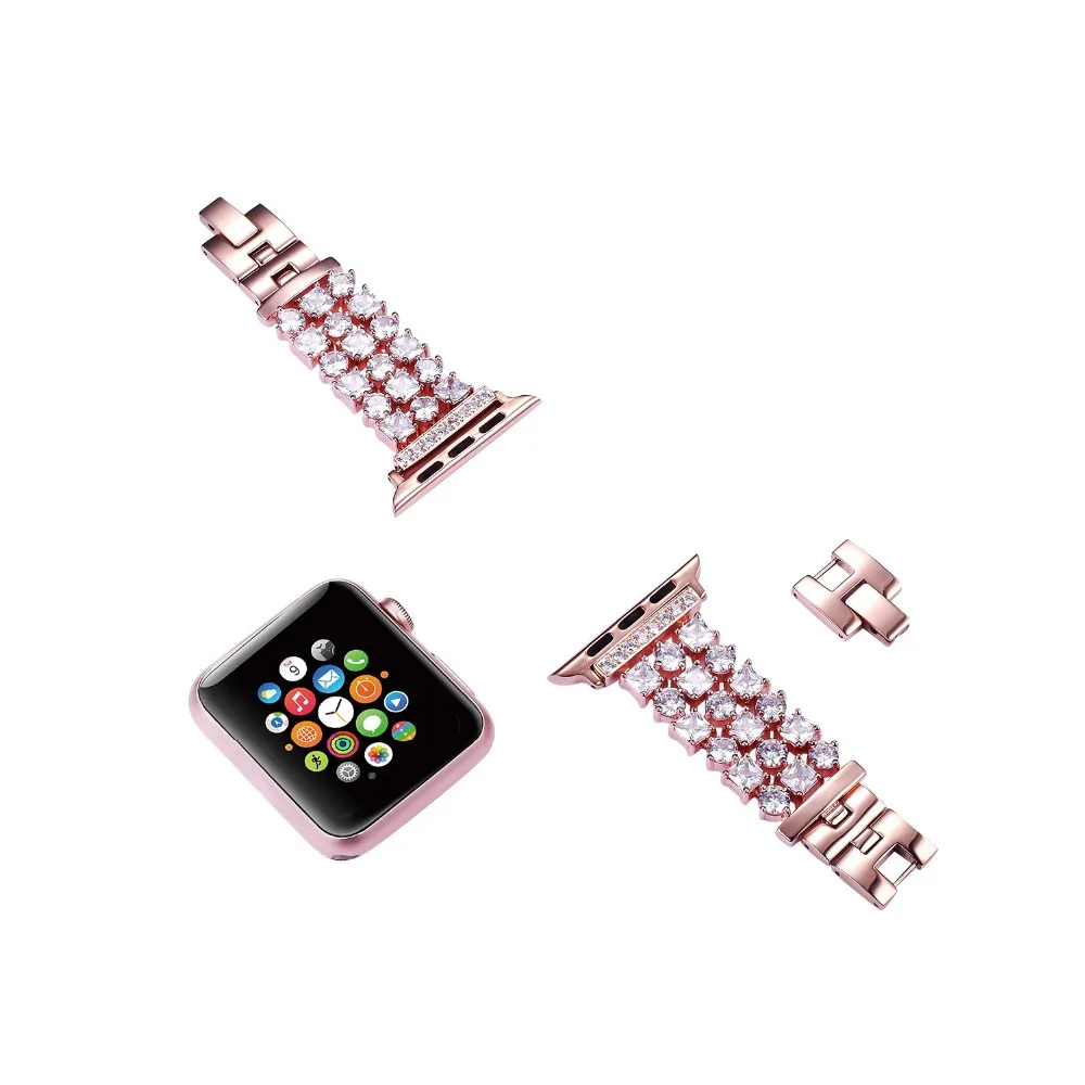 Браслет для наручных часов Apple Watch 4 44 мм 40 мм длина браслета серии 4, версия 1, 2, 3, ремешок для девочек; мини-юбка для наручных часов iWatch 38 мм Нержавеющая сталь ремни для ремешок для часов аpple 42 мм