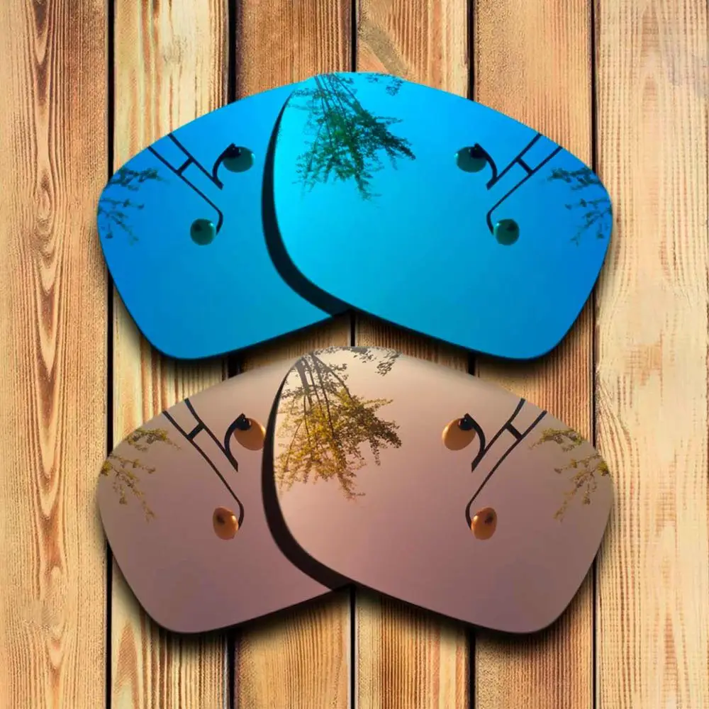 Blue -Peach Golded 2 пары точно вырезанные поляризованные Сменные линзы для солнцезащитных очков Оукли Холбрук-много цветов - Цвет линз: Blue -Peach Golded