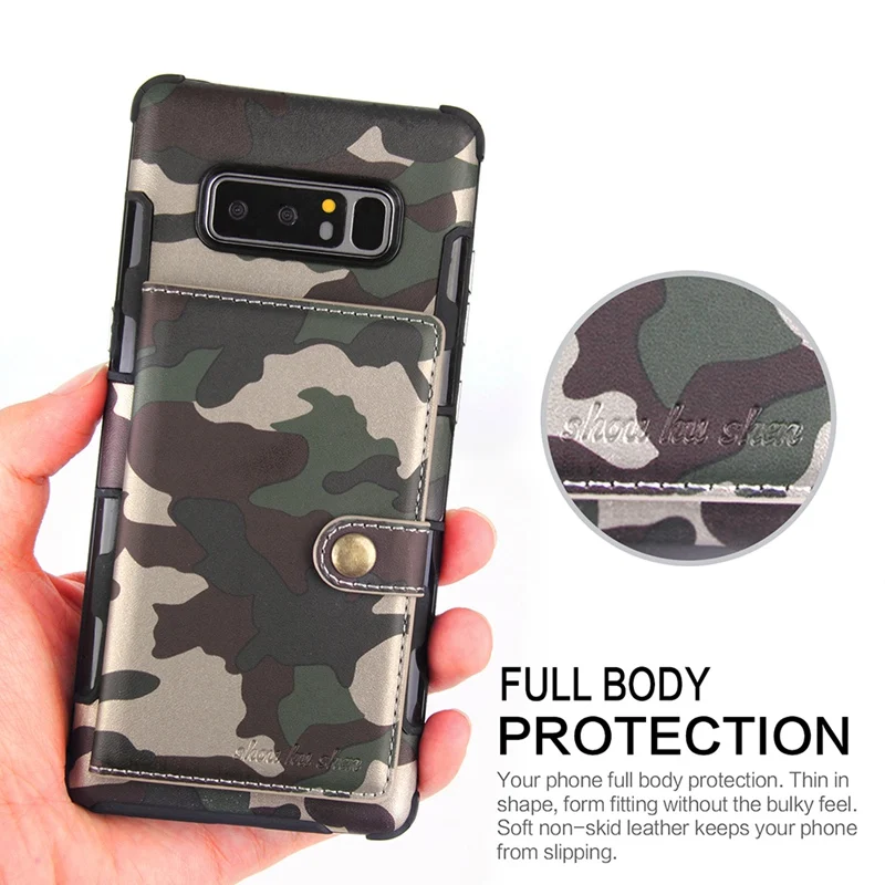 Роскошный армейский чехол Camoflage для Galaxy Note 9 8 S10e из искусственной кожи Samsung S9 S8 plus