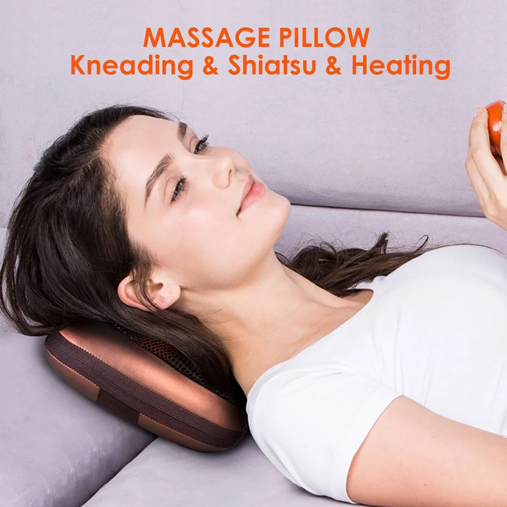 

Heating Kneading Home Car Dual Use Head Neck Body Massage Pillow Body Cervical Waist Leg Pain Relief Massager Health Care