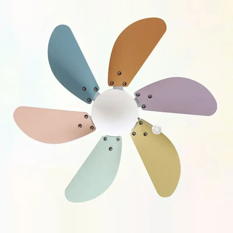 Цветные деревянные вентиляторы для потолка стеклянный абажур с сенсорной