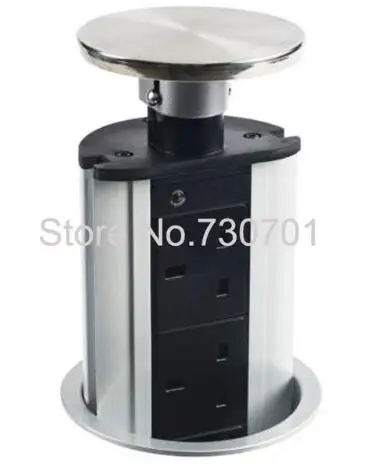 Stainless Steel Вертикальный всплывающая настольная розетка для кухонной столешницы настольный офисный стол для конференций золотой, серебряный, белый, черный чехол - Цвет: Stainless Steel