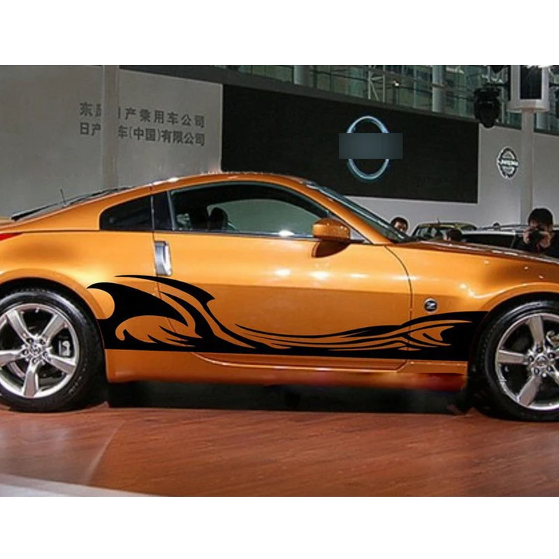 

210CM Styling Flame Pattern Car Sticker Side Decal Whole Body Vinyl Decor Car Body Covers Auto Accessories Universal Fit