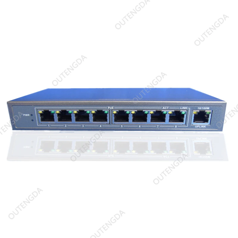 8-портовый POE коммутатор 24 В с 1 портом uplink Мини Сетевой хаб ethernet для ip-камеры |