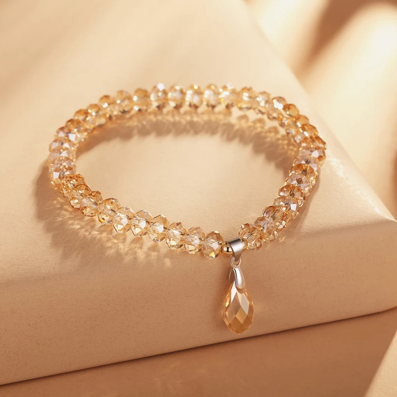 

Austrian Crystal Bead Bracelets for Women Bracelet Female Jewelry Tassle Natural Stone Charms Wristband Gift pulseira feminina