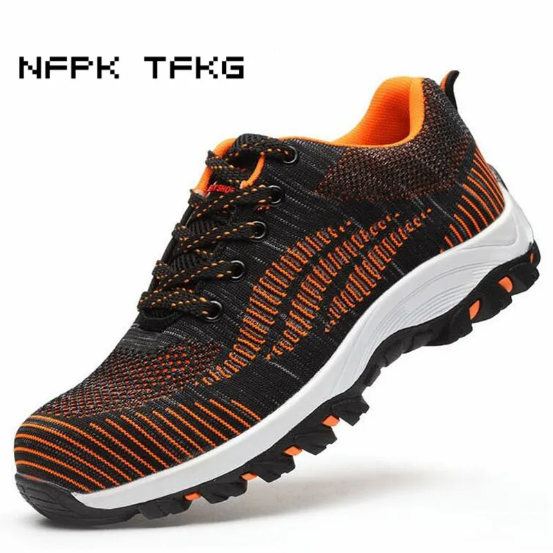 Удобные мужские ботинки со стальными носками летняя защитная обувь для работы