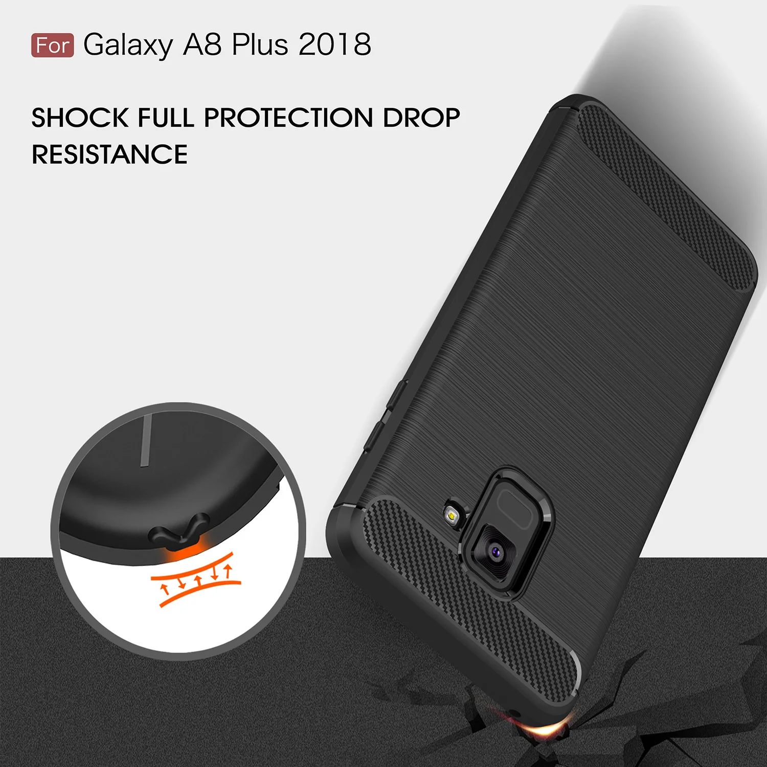 Ультратонкий чехол из углеродного волокна для Samsung Galaxy A8 Plus 2018 + A730 с защитой от