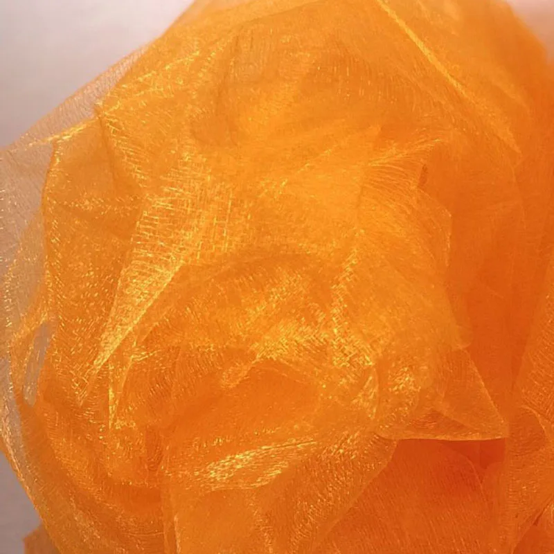 Orange 48 см x 5 м Mariage Хрустальная пряжа Тюль рулон прозрачный Свадебный фон украшение органза ткань стул створки стол юбка DIY Поставки - Цвет: Orange