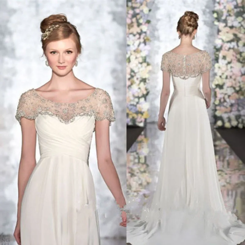 Новинка 2019 роскошная Короткая Свадебная накидка со стразами и бусинами болеро с