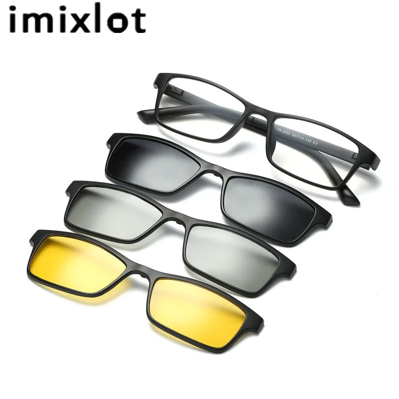 Мужские солнцезащитные очки IMIXLOT поляризационные на магнитной застежке с