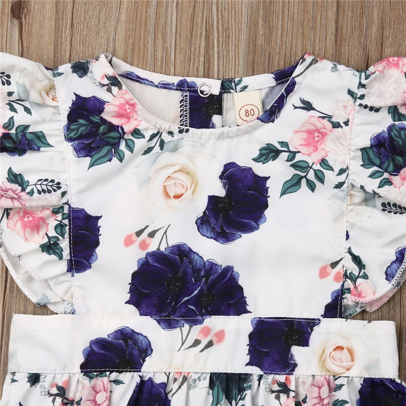 Одинаковая одежда для маленьких девочек детские комбинезоны с цветочным принтом
