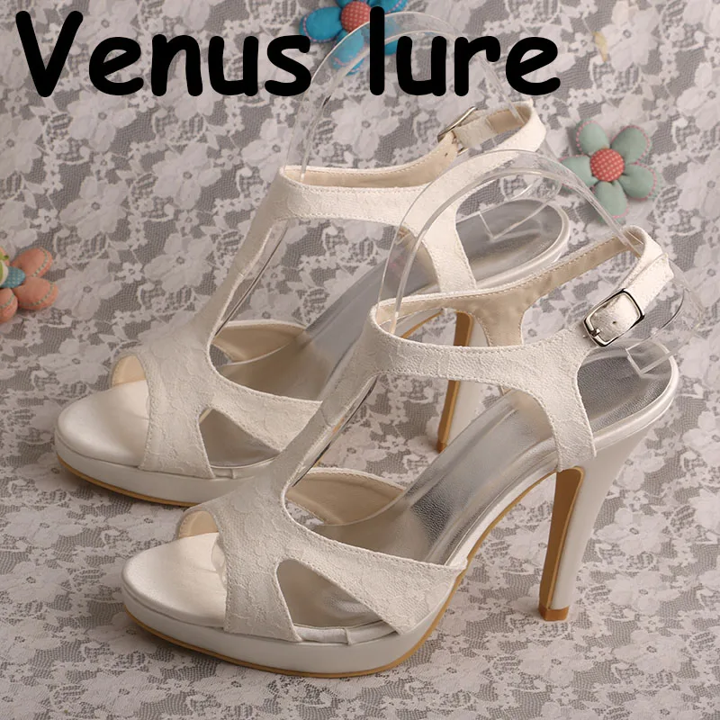 Женские босоножки Venus lure лето 2019 кружевные свадебные туфли на каблуке | Обувь