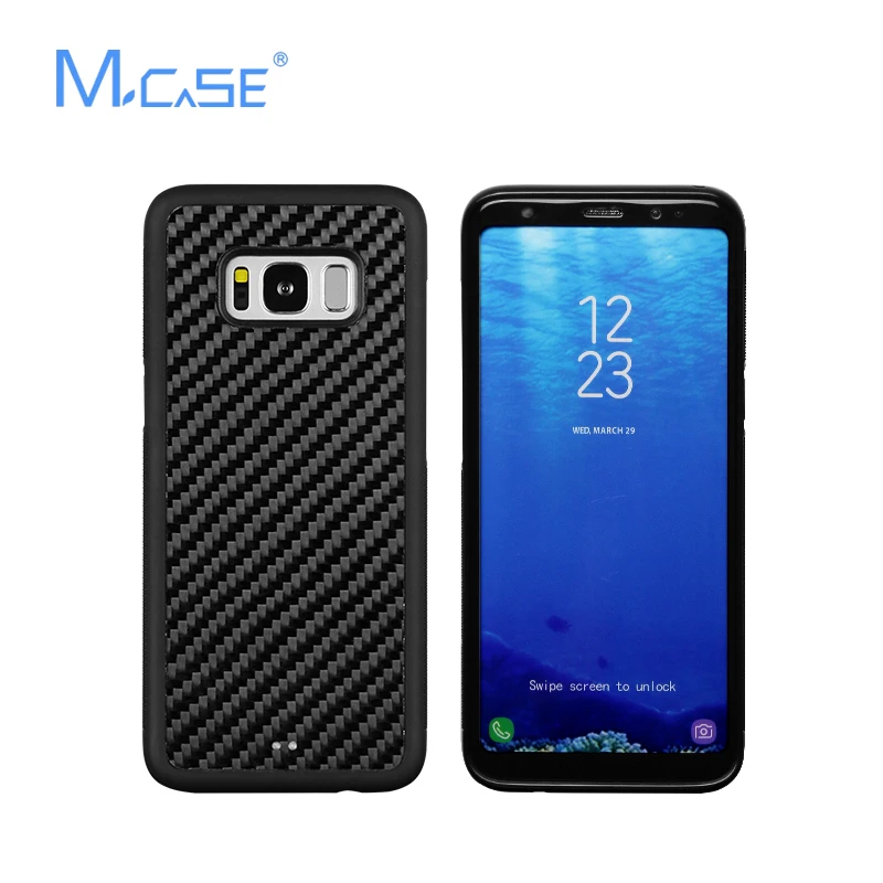 Mcase для Samsung Galaxy S8 чехол из углеродного волокна Мягкий ТПУ Противоскользящий Plus PC +