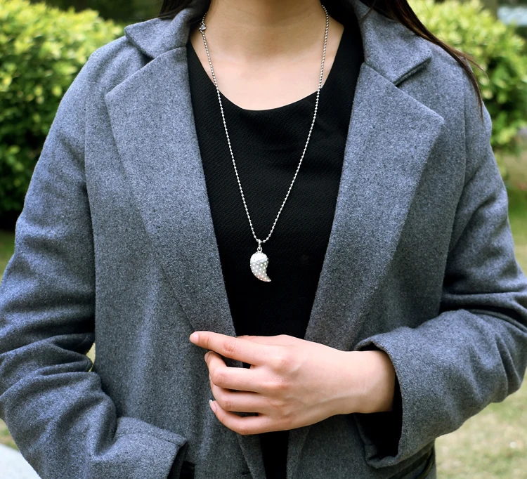 Цельное длинное ожерелье из бусин стерлингового серебра 925 пробы цепочка модные