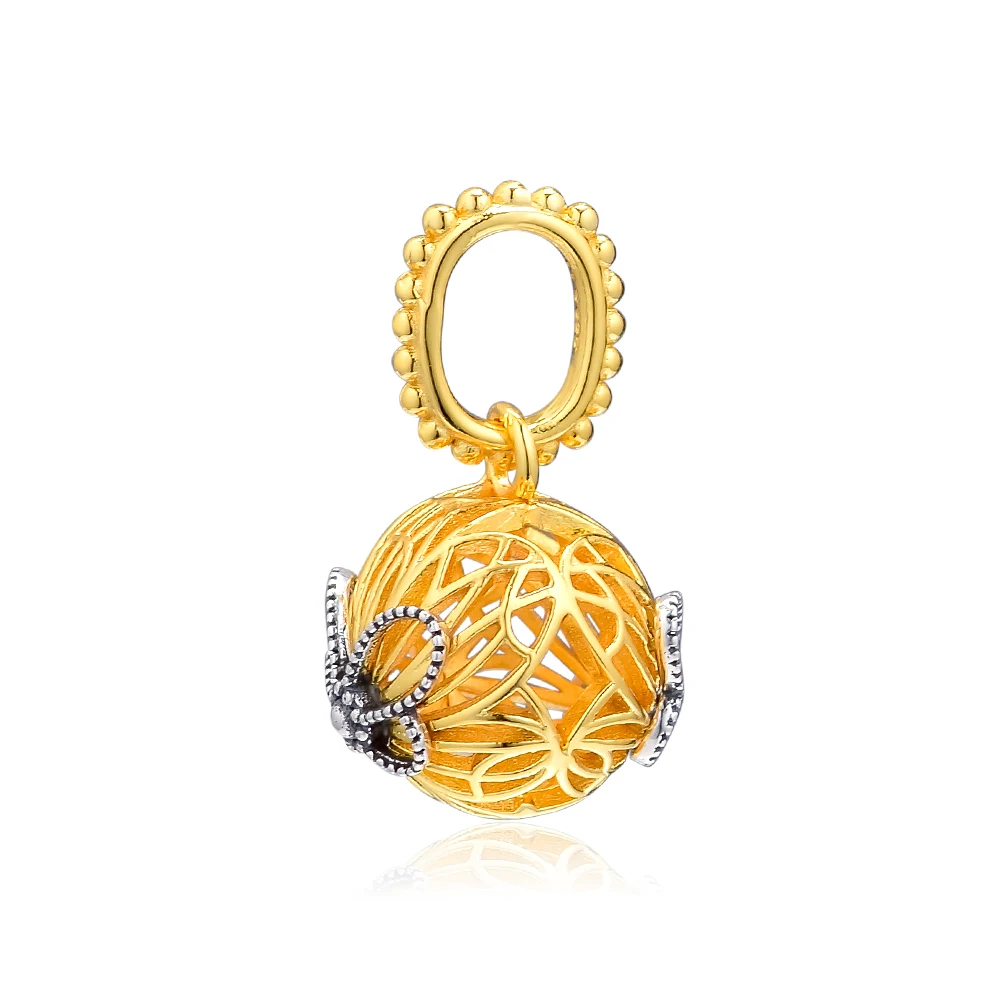 Подходит для браслетов Pandora с подвесками блестящие ажурные бусины в форме