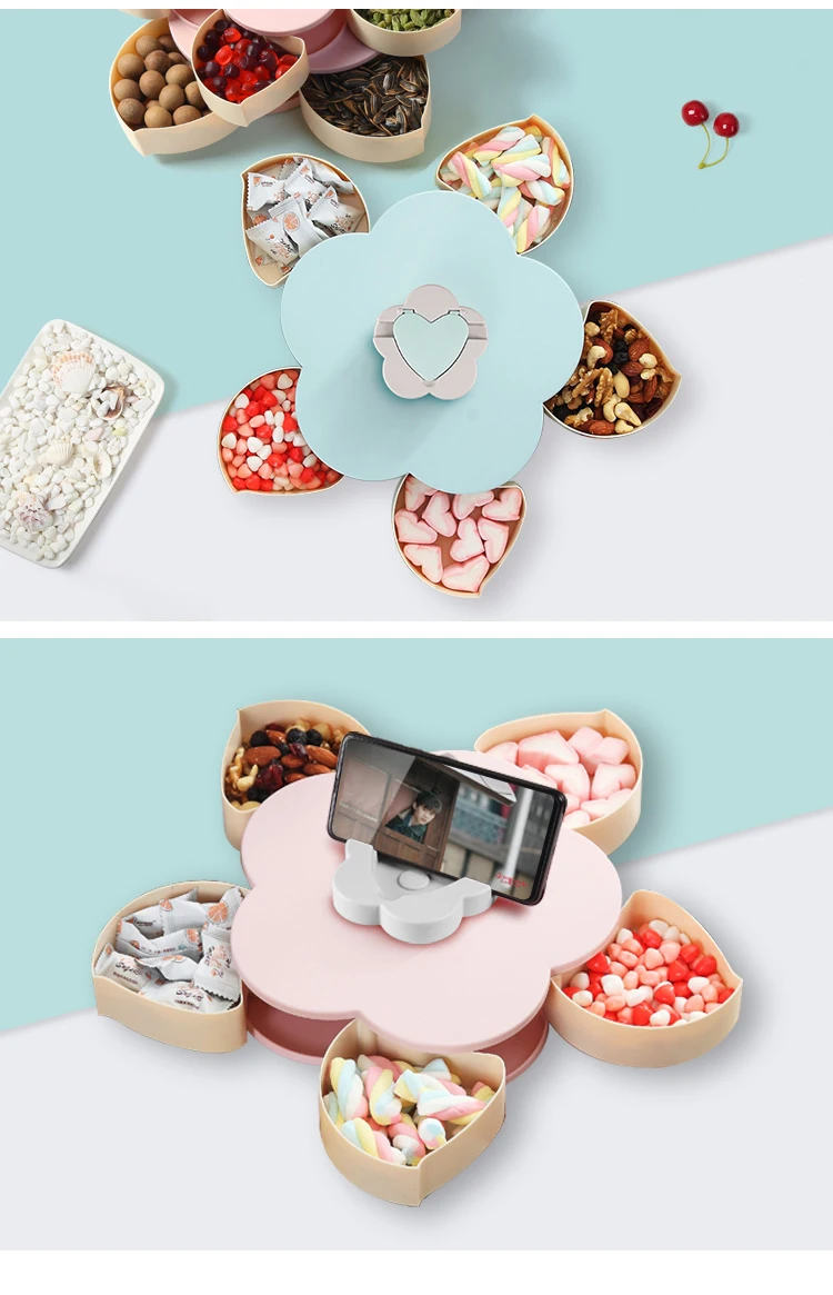 DIY чайный стол получает Творческий лепесток вращающаяся коробка конфет, закуски фруктовый поднос коробка конфет, бытовой сухофрукты коробка гостиной