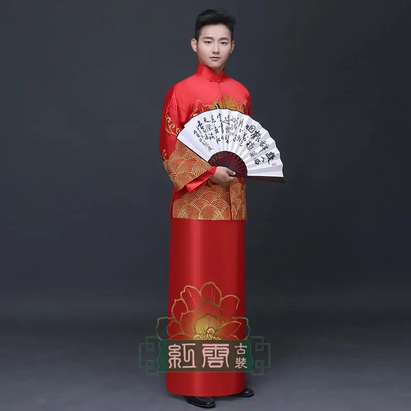 

New arrival groom male show clothes chinese style wedding dress men's clothing chinese tunic suit tang suit costume
