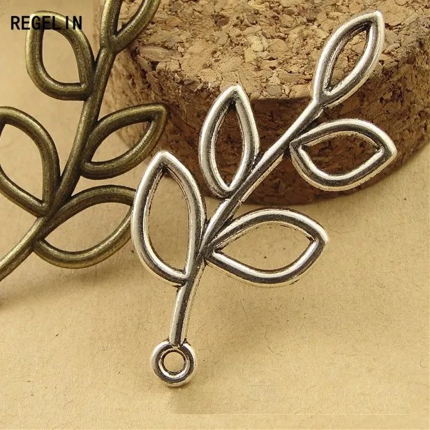 

REGELIN 20 шт. 19x41 мм античная бронза Очаровательная подвеска в форме листа для самостоятельного изготовления ожерелья, ювелирных изделий ручно...