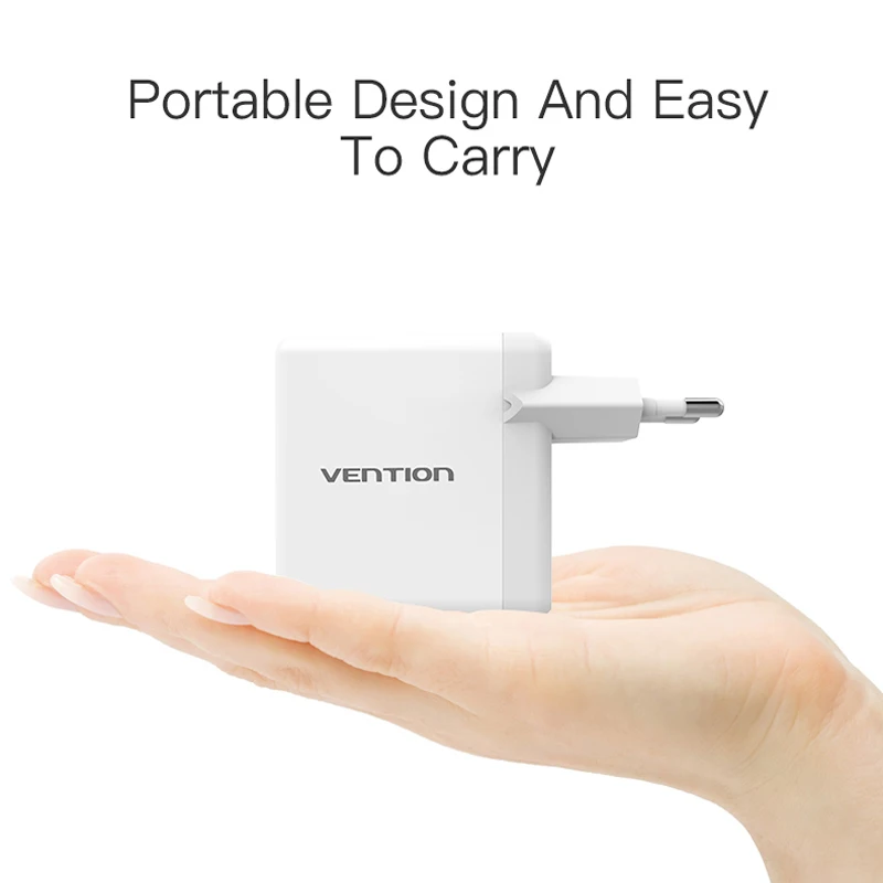 Vention Quick Charger 3 0 2 порта USB зарядное устройство европейская вилка белый мобильный