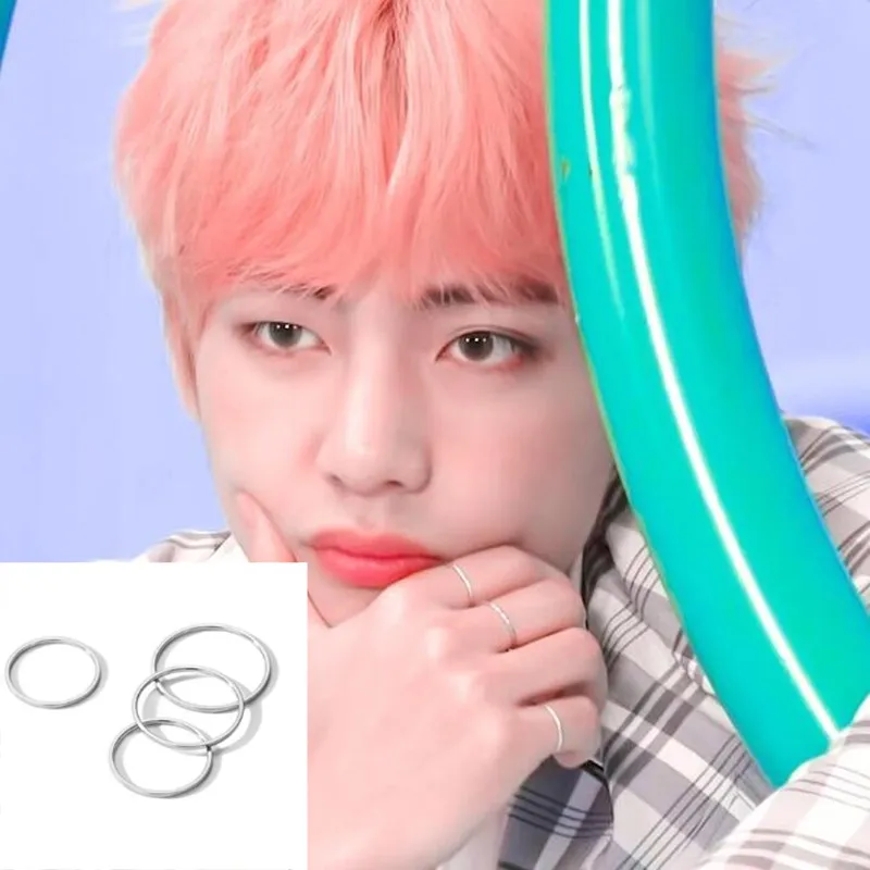 4, 5, 7, 8, 9, Размер 5 шт./компл. KPOP BTSARMY с нашивкой в виде кольца на безымянном пальце кольца Bangtan Boys V Юнга Цзиминь RM Suga ювелирное изделие, Кольца Аксессуары для Для мужчин Для женщин