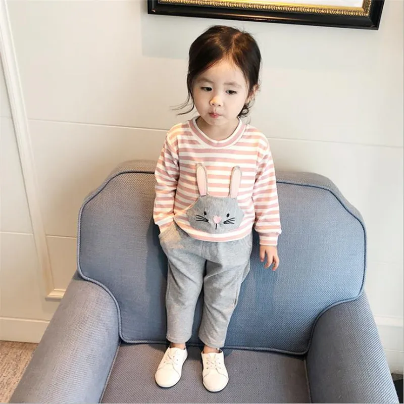 little baby Girls clothes set 1 3 year old clothing Sport Suit 2018 Fashion tracksuit sets kids Spring Sportwear children | Детская