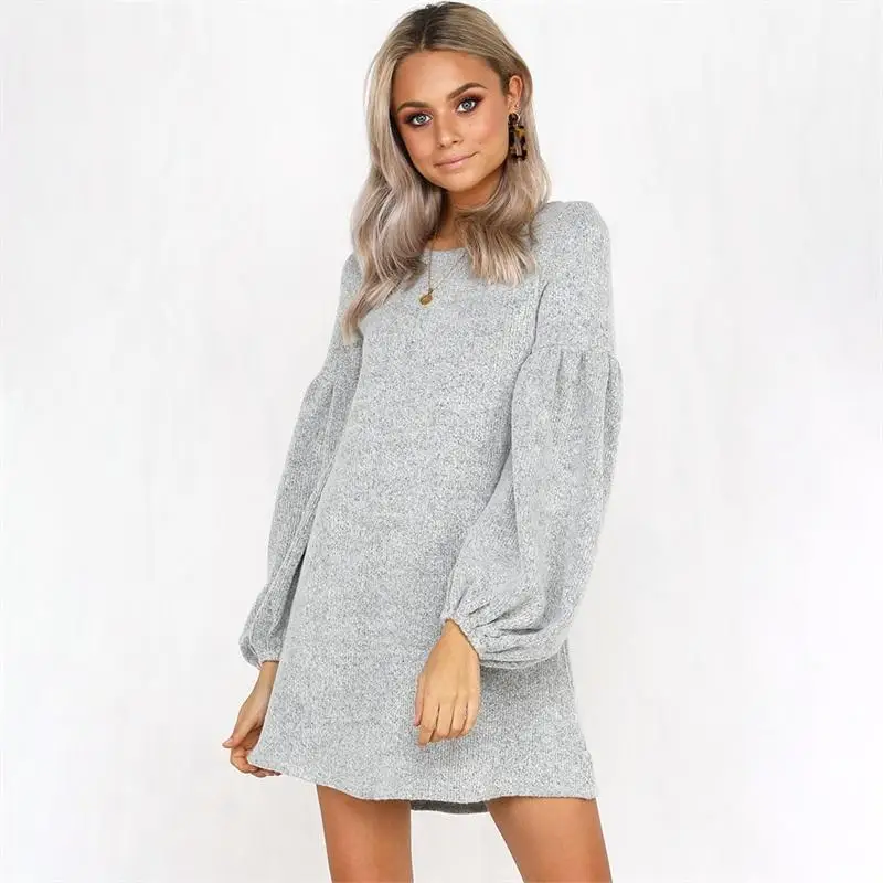 2018 элегантный Фонари рукавами Для женщин Мини пикантные вечерние платье для Vestido