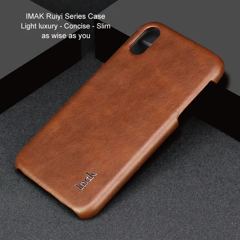 Для Apple Iphone XR чехол IMAK Винтажный чехол из кожи ПУ и ПК Жесткий Чехол для Apple Iphone XR 6,1'' - Цвет: Коричневый