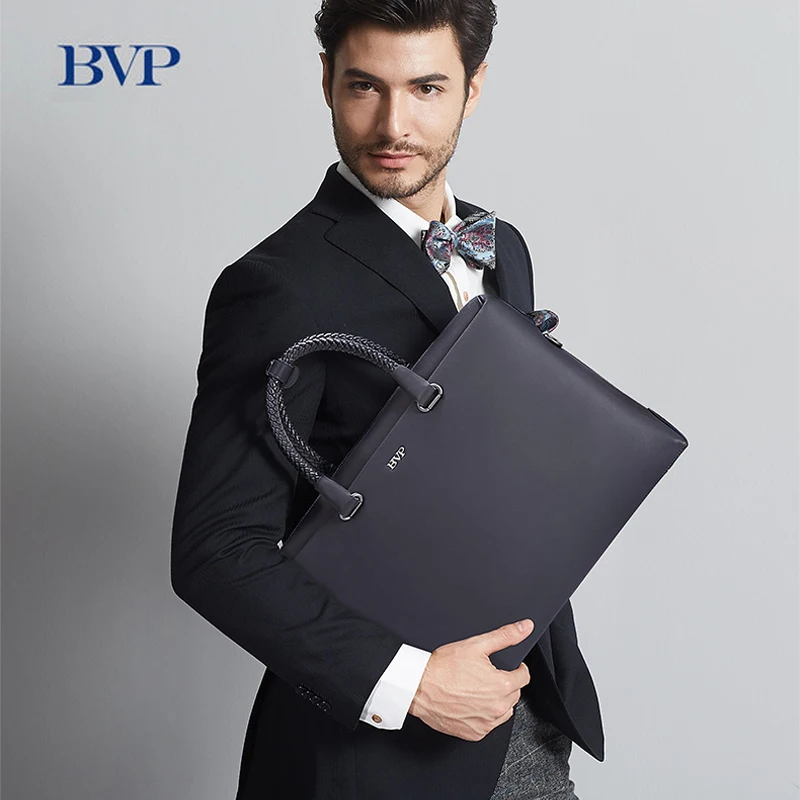 BVP, высокое качество, мужской деловой портфель из натуральной кожи, ручной тканый ремень, Высококачественная сумка из коровьей кожи, 14 дюймов, сумка для ноутбука J40