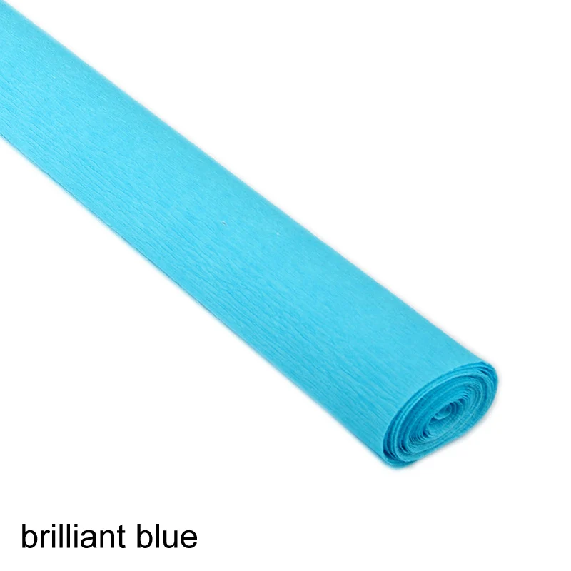 brilliant blue Детский сад складной Скрапбукинг подарки крепированная бумага ремесло DIY цветок оберточная гирлянда 250x50 см декоративное оригами 21 цвет - Цвет: brilliant blue
