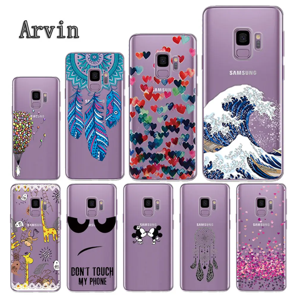Arvin Silicone Case FOR Samsung Galax s5 S6 S7 S8 Clear Protective case edge Plus S9 Soft TPU Phone Cover |