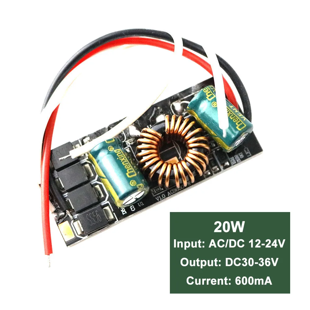 Питание AC DC 12V 24V с драйвером постоянного тока для светодиода 20 Вт 30 50 сделана в