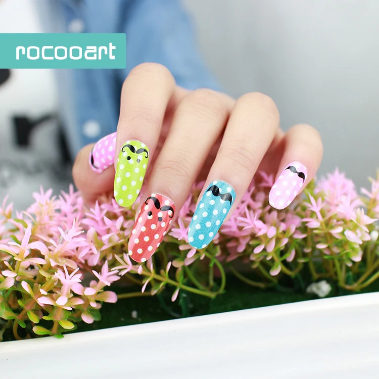 Rocooart Y5208 детские наклейки для ногтей Борода украшения Маникюрные в горошек