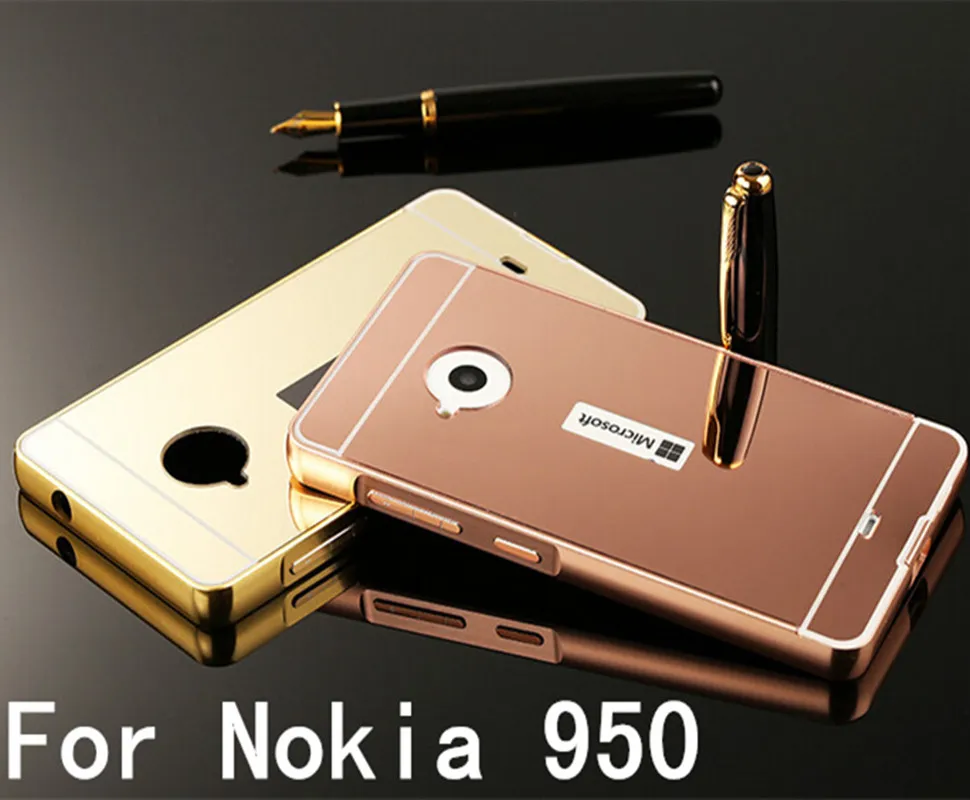 Чехол для Microsoft Nokia Lumia 950 модный тонкий акриловый чехол + Алюминиевый