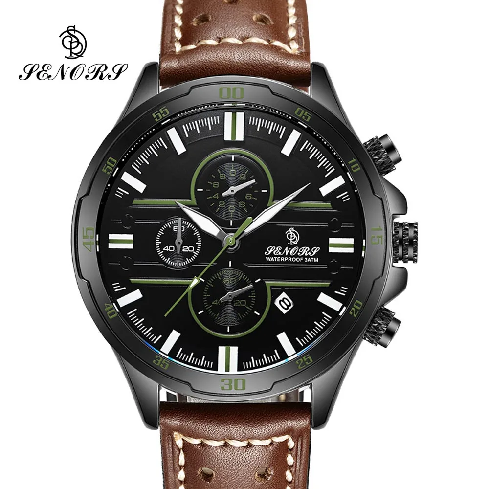 relogio masculino SENORS Mens Watches Top Brand Luxury Fashion Business Quartz Watch Men Sport Steel Waterproof Wristwatches|wristwatch