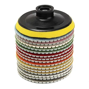 Набор шлифовальных дисков, комплект из 16 пластинок с алмазным напылением, 4 дюйма (горячая Распродажа мм), для влажной и сухой полировки камня, бетона, гранита, мрамора, 100