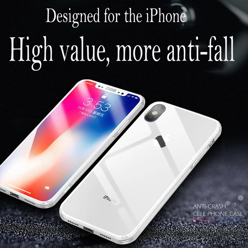 Restore true color Apple xs Max tempered glass case for iPhone 6S / 7/8 plus XR drop-proof transparent phone | Мобильные телефоны и