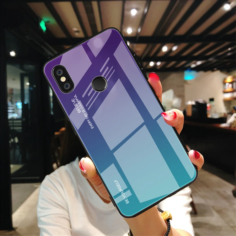 Для Xiaomi Redmi Note 5 7 6 Pro 6A градиентный чехол из закаленного стекла для Xiaomi A2 Lite A1 9 Mi8 Mi6X Mi9 SE F1 Aurora чехол s