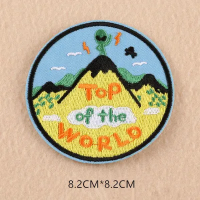 1pcs Space Universe UFO parches Embroidered Iron on Patches for Clothing DIY Motif Stripes Clothes Stickers The aliens Badges - Цвет: ZU03-27