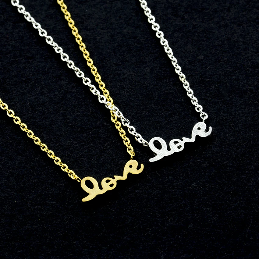 V Attract Fashion Wedding Jewelry Stainless Steel Love Letter Necklaces Gold Color Statement Choker Necklace For Bride | Украшения и