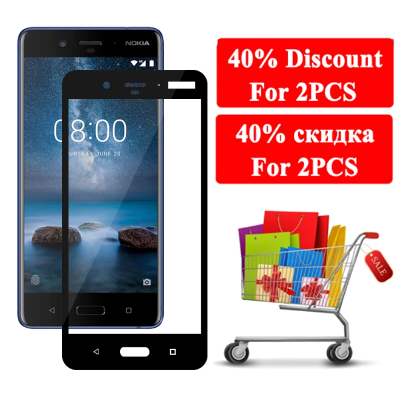 Полное покрытие защитное стекло для Nokia 8 7 6 5 3 протектор экрана Tremp Noka Noka6 Noka5