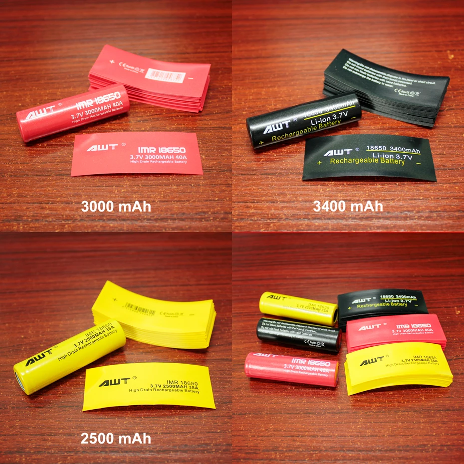 100 шт./лот термоусадочный корпус из ПВХ для упаковки аккумуляторов