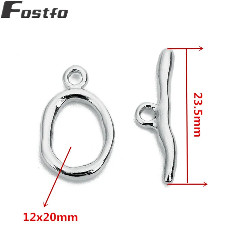 5pcs silver Fostfo, 5 шт./лот, металлические, медные, изогнутые, с застежками, Аксессуары для браслета, ожерелья, ручной работы, для изготовления ювелирных изделий - Цвет: 5pcs silver