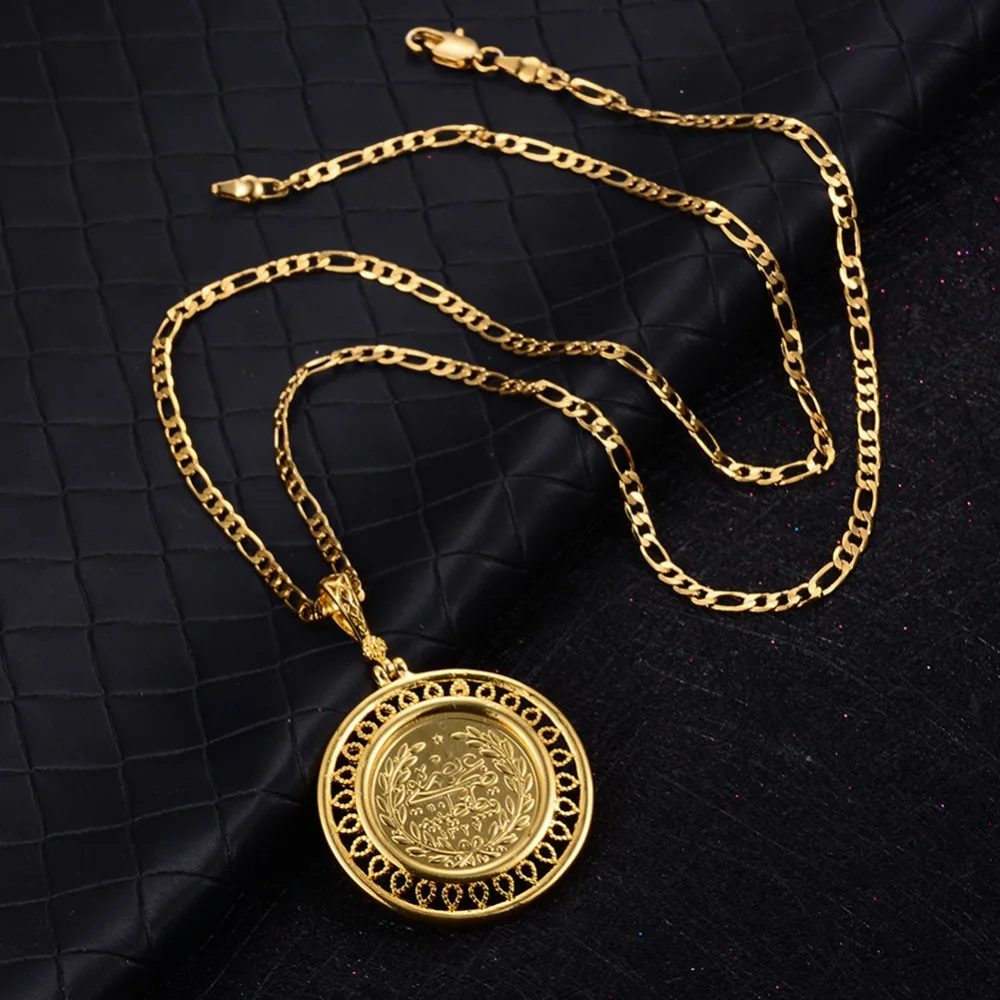 Wando классическое ожерелье для монет мужчин золотой цвет медь арабское ювелирное