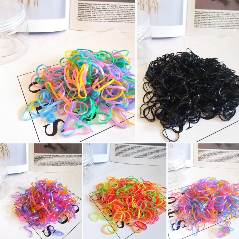 

1000pcs/600pcs Baby TPU Elastic Hair Band Child Hair Ties Kids Scrunchy Girls Ponytail Holder Rubber Bands Hair Accessories Gum